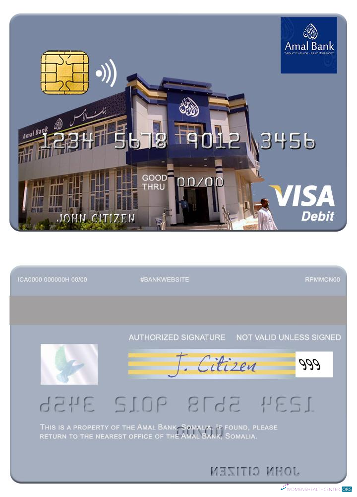 Professionelle Herunterladen Somalia Amal Bank Visa Debit Karte Photoshop Vorlage