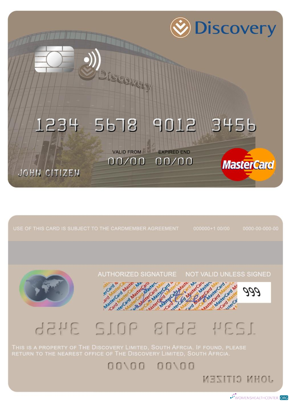 Premium Herunterladen Süd Afrcia Discovery GmbH Mastercard Photoshop Vorlage