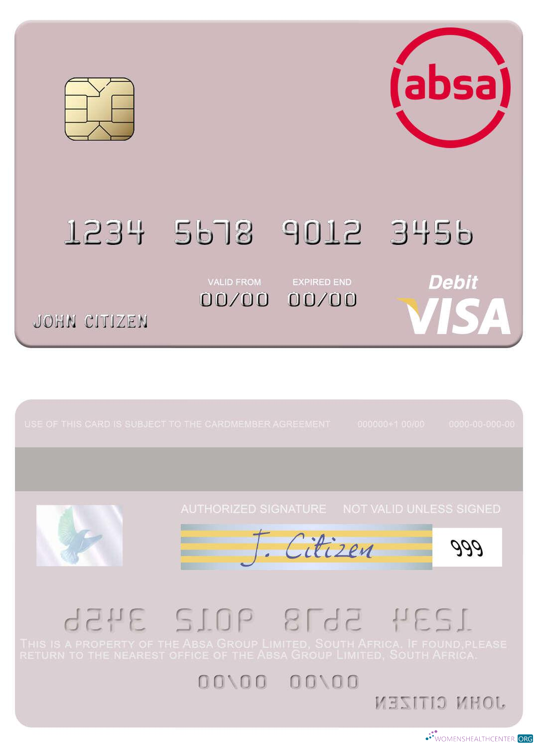 Premium Herunterladen Südafrika Absa Group GmbH Visa Debit Karte Photoshop Vorlage