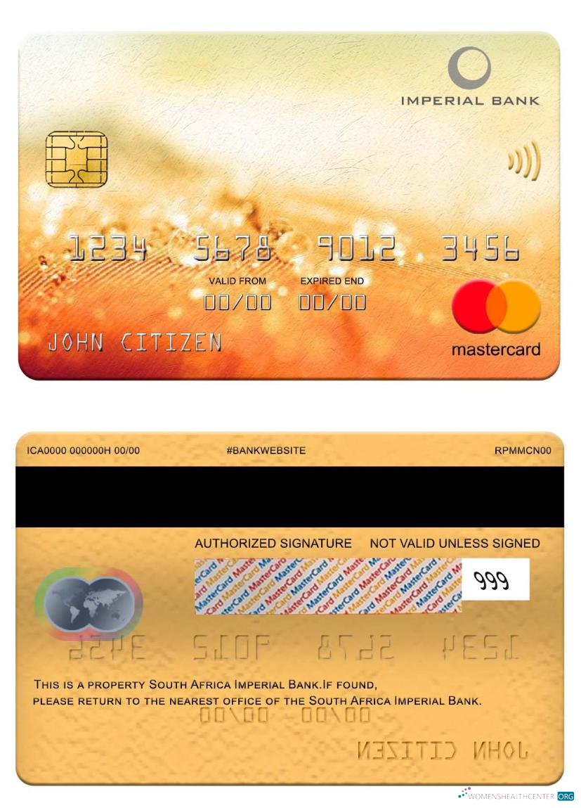 Premium Herunterladen Südafrika Imperial Bank Mastercard Photoshop Vorlage