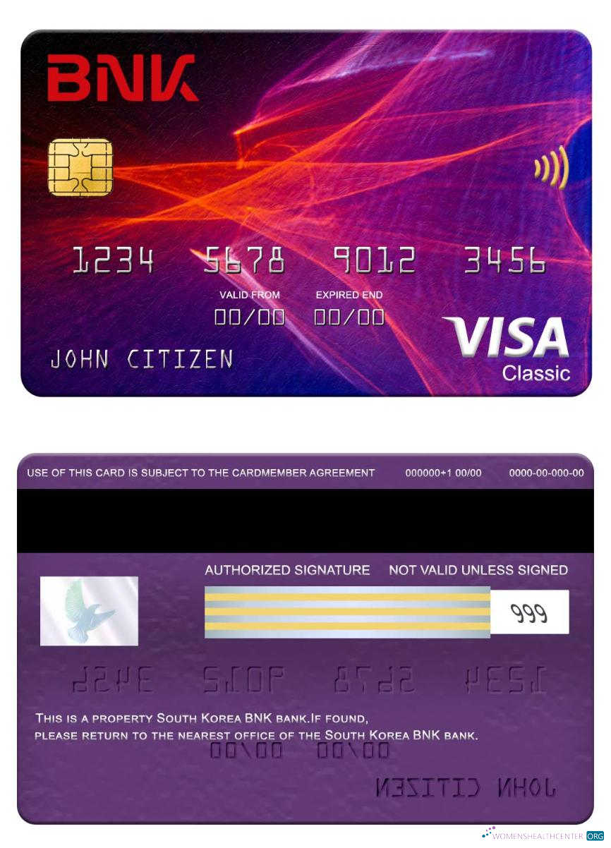 Premium Herunterladen Südkorea BNK Bank Visa Classic Karte Photoshop Vorlage