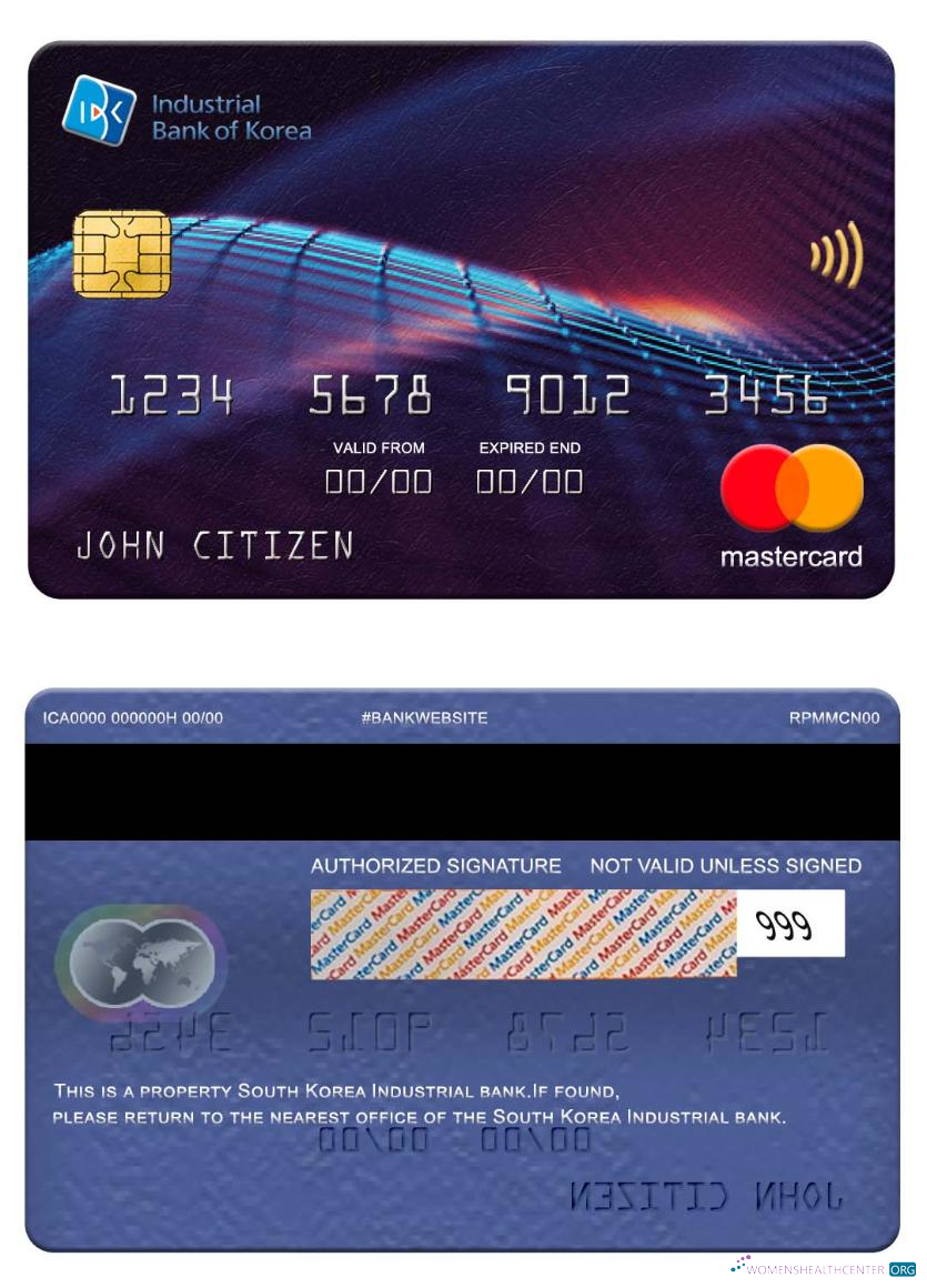 Premium Herunterladen Südkorea Industrial Bank Mastercard Photoshop Vorlage
