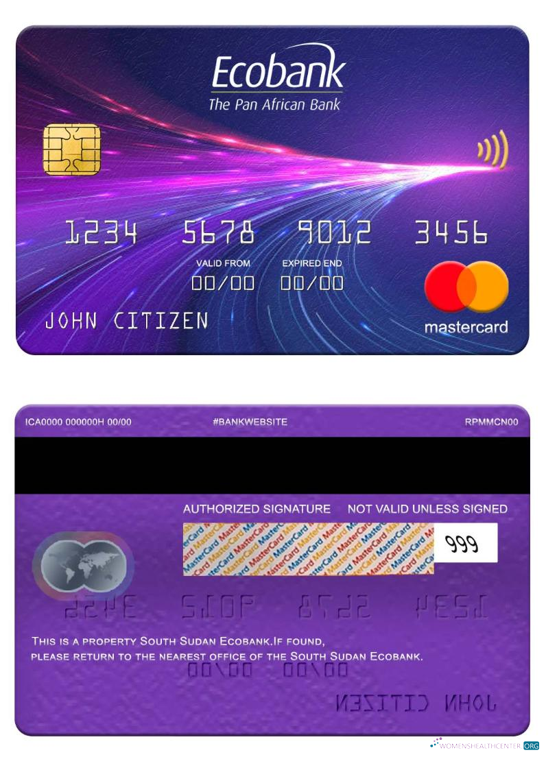 Realistische Herunterladen Südsudan Ecobank Mastercard Photoshop Vorlage