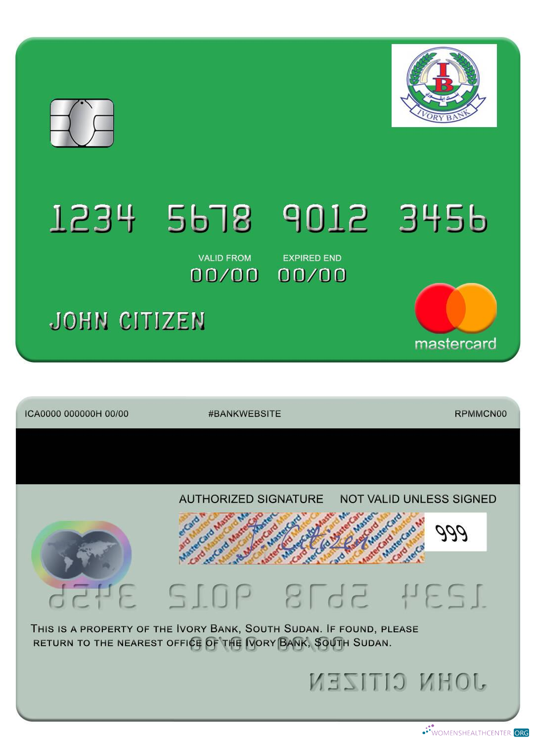 Professionelle Herunterladen Südsudan Ivory Bank Mastercard Photoshop Vorlage