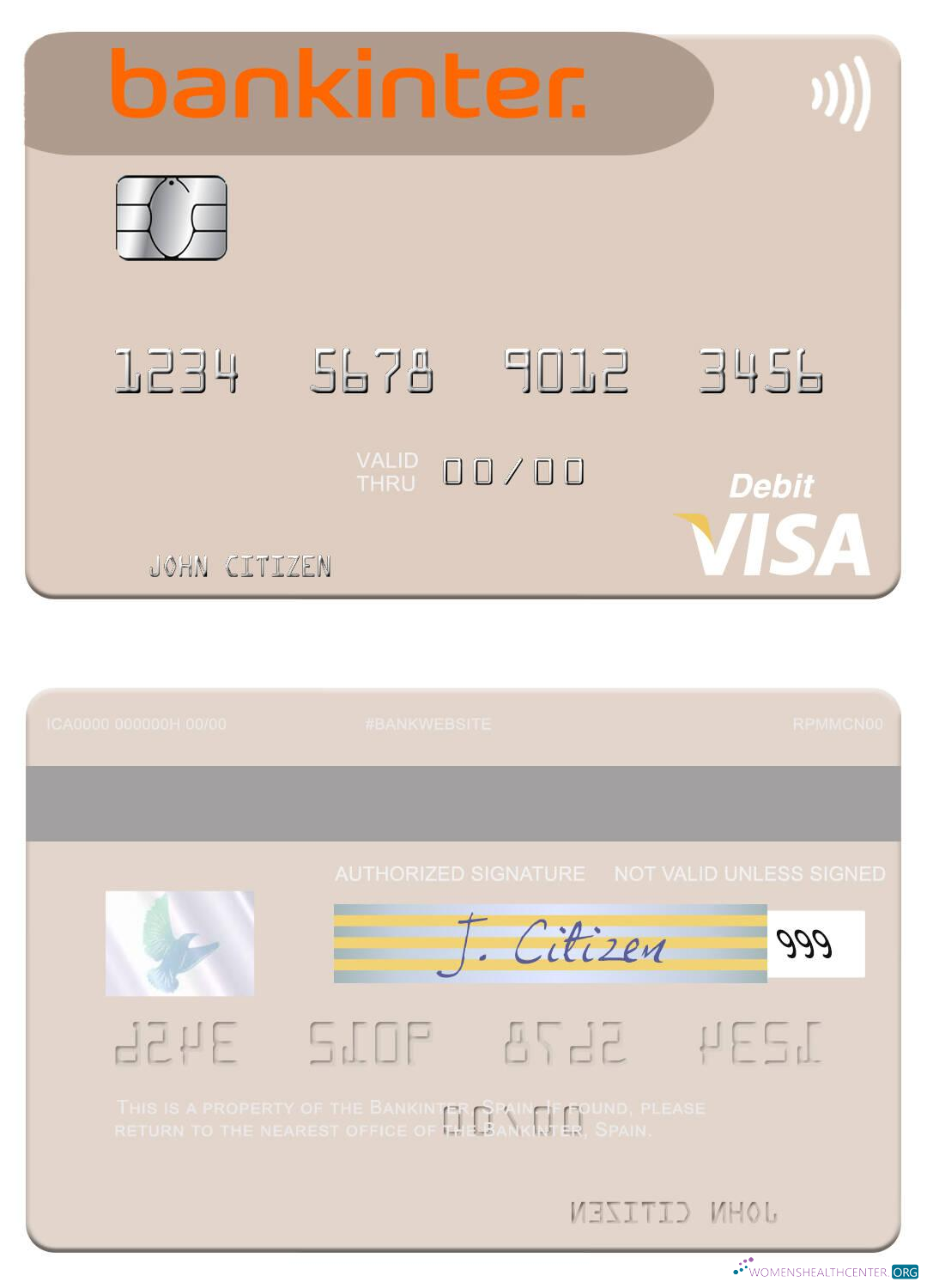 Premium Herunterladen Spanien Bankinter Visa Debit Karte Photoshop Vorlage