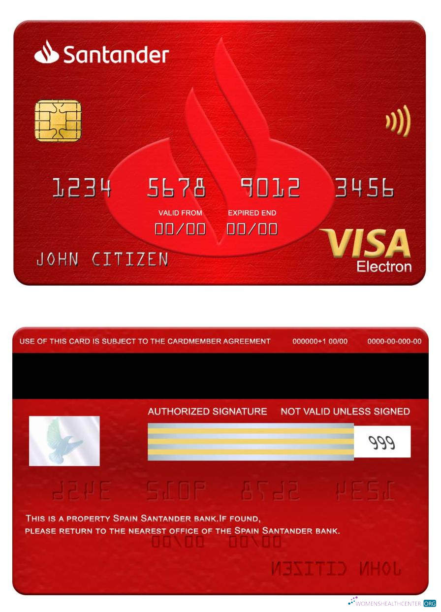 Professionelle Herunterladen Spanien Santander Bank Visa Electron Karte Photoshop Vorlage
