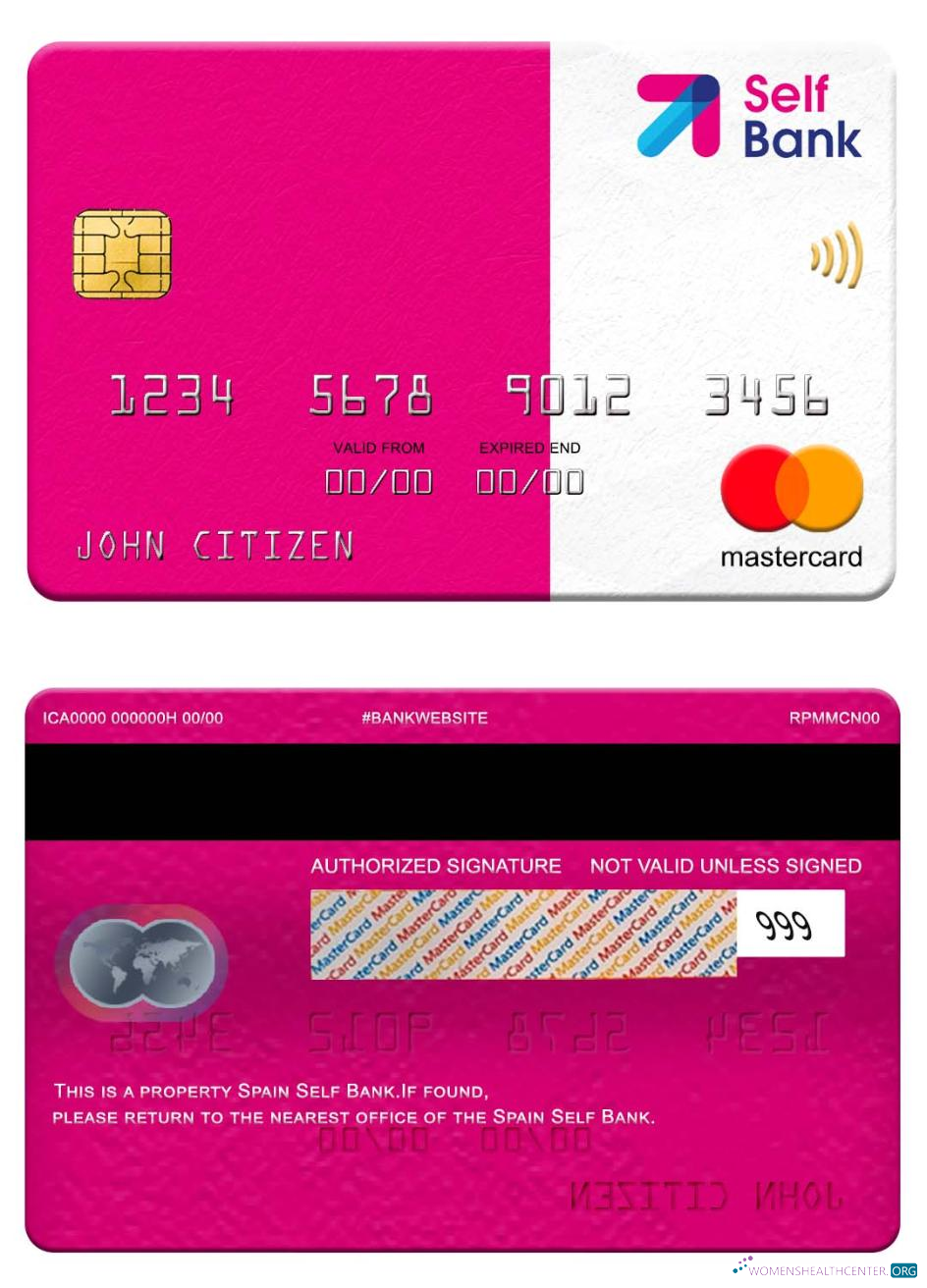 Editierbare Herunterladen Spanien Self Bank Mastercard Photoshop Vorlage