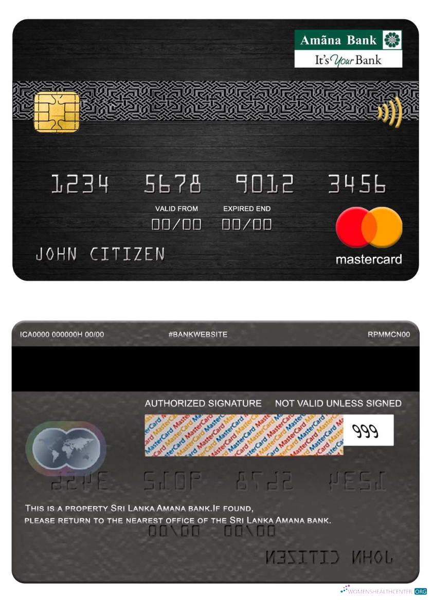 Realistische Herunterladen Sri Lanka Amana Bank Mastercard Photoshop Vorlage