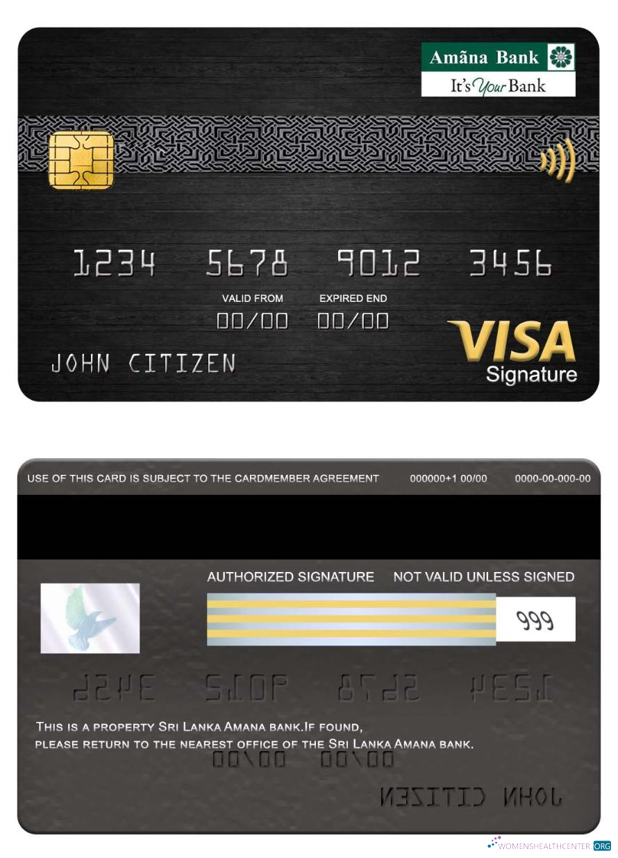 Professionelle Herunterladen Sri Lanka Amana Bank Visa Signature Karte Photoshop Vorlage
