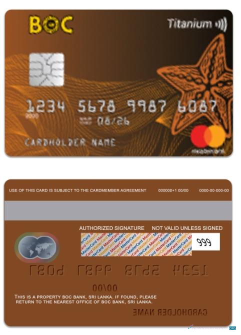 Professionelle Herunterladen Sri Lanka BOC Bank Titanium Mastercard Photoshop Vorlage
