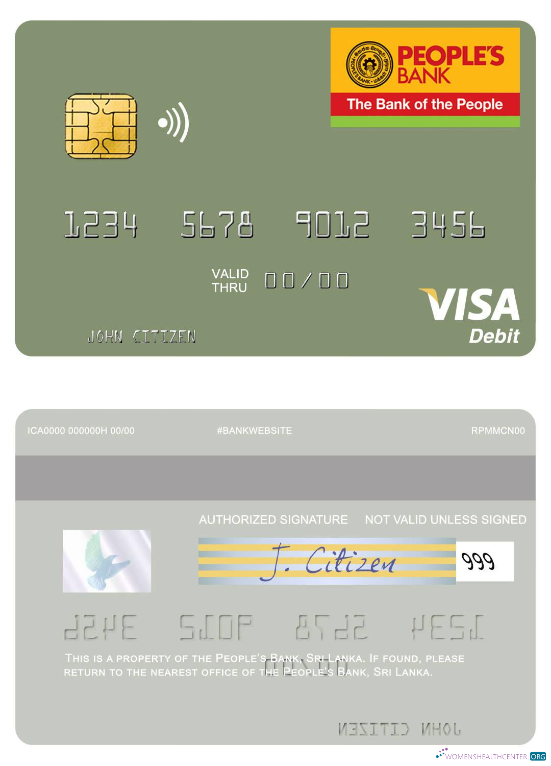 Premium Herunterladen Sri Lanka People’s Bank Visa Debit Karte Photoshop Vorlage