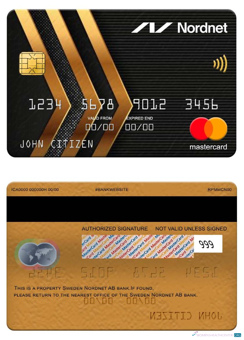 Premium Herunterladen Schweden Nordnet AB Bank Mastercard Photoshop Vorlage