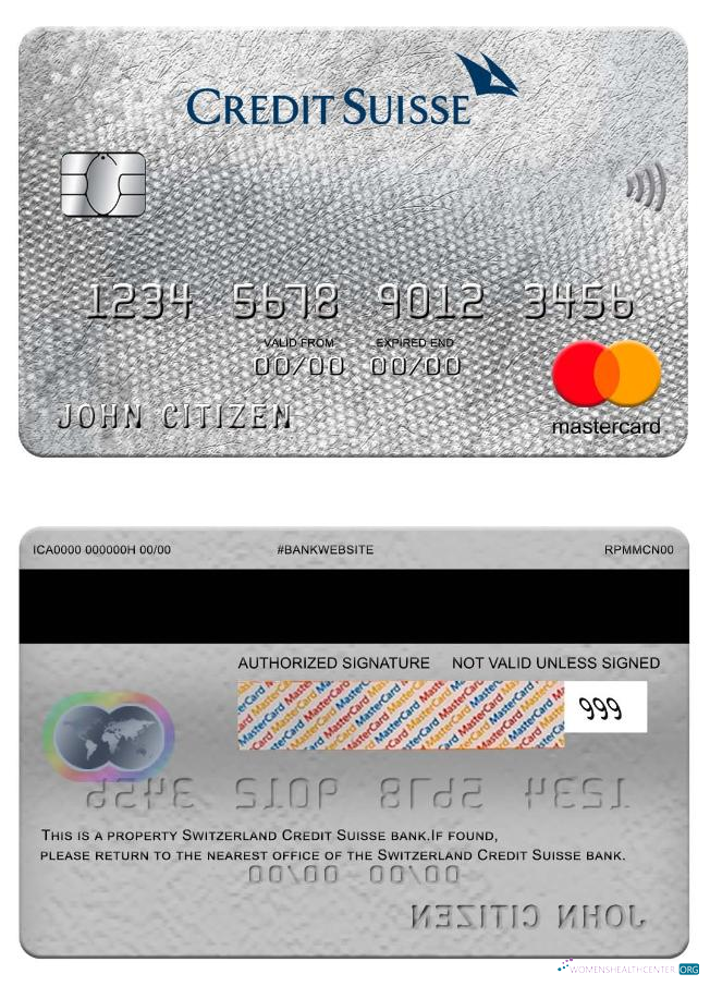 Hochwertige Herunterladen Schweiz Kredit Suisse Bank Mastercard Photoshop Vorlage