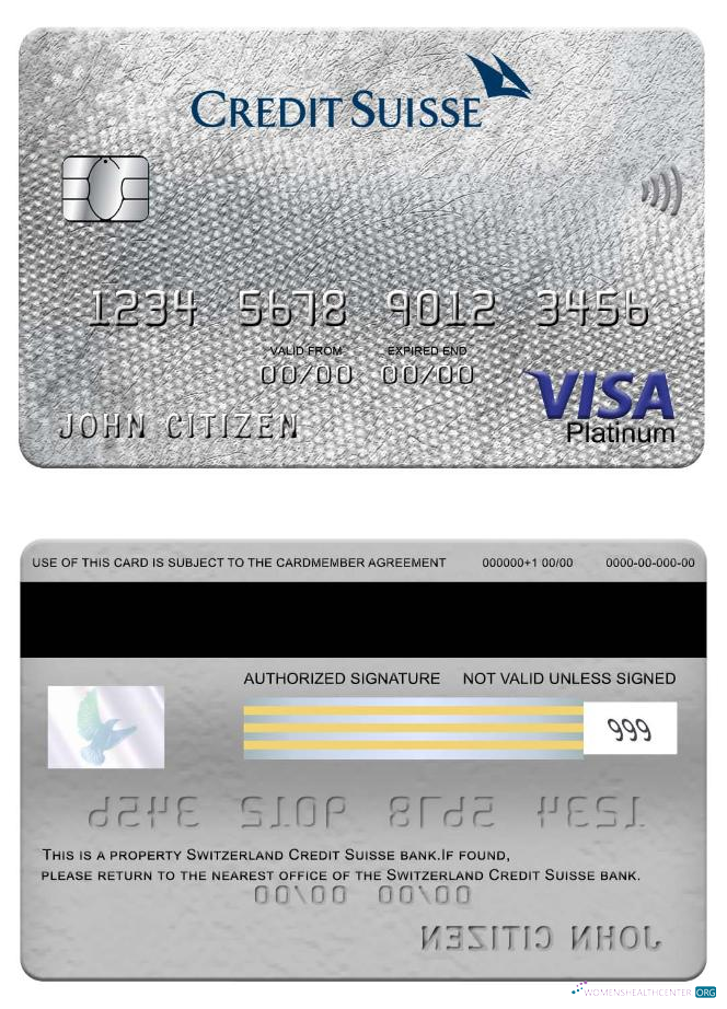 Realistische Herunterladen Schweiz Kredit Suisse Bank Visa Platin Karte Photoshop Vorlage