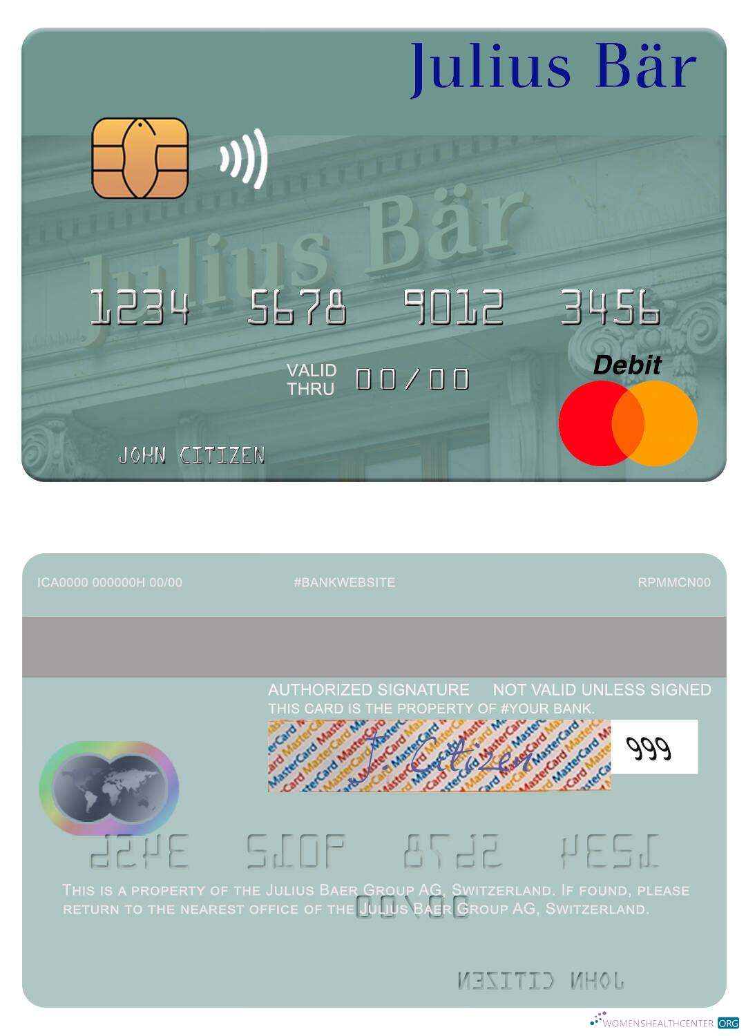 Premium Herunterladen Schweiz Julius Baer Group AG Mastercard Photoshop Vorlage