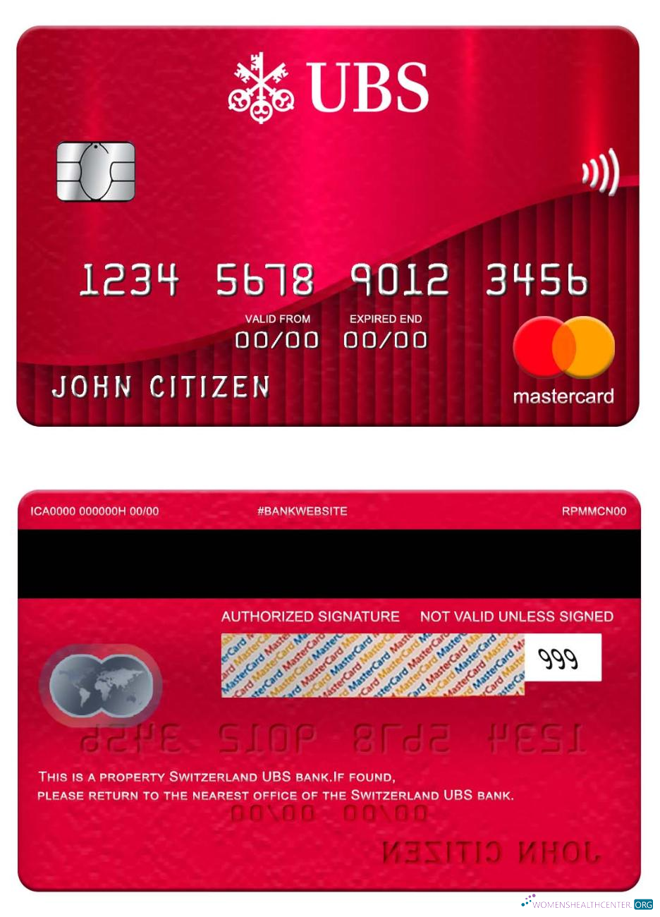 Premium Herunterladen Schweiz UBS Bank Mastercard Photoshop Vorlage
