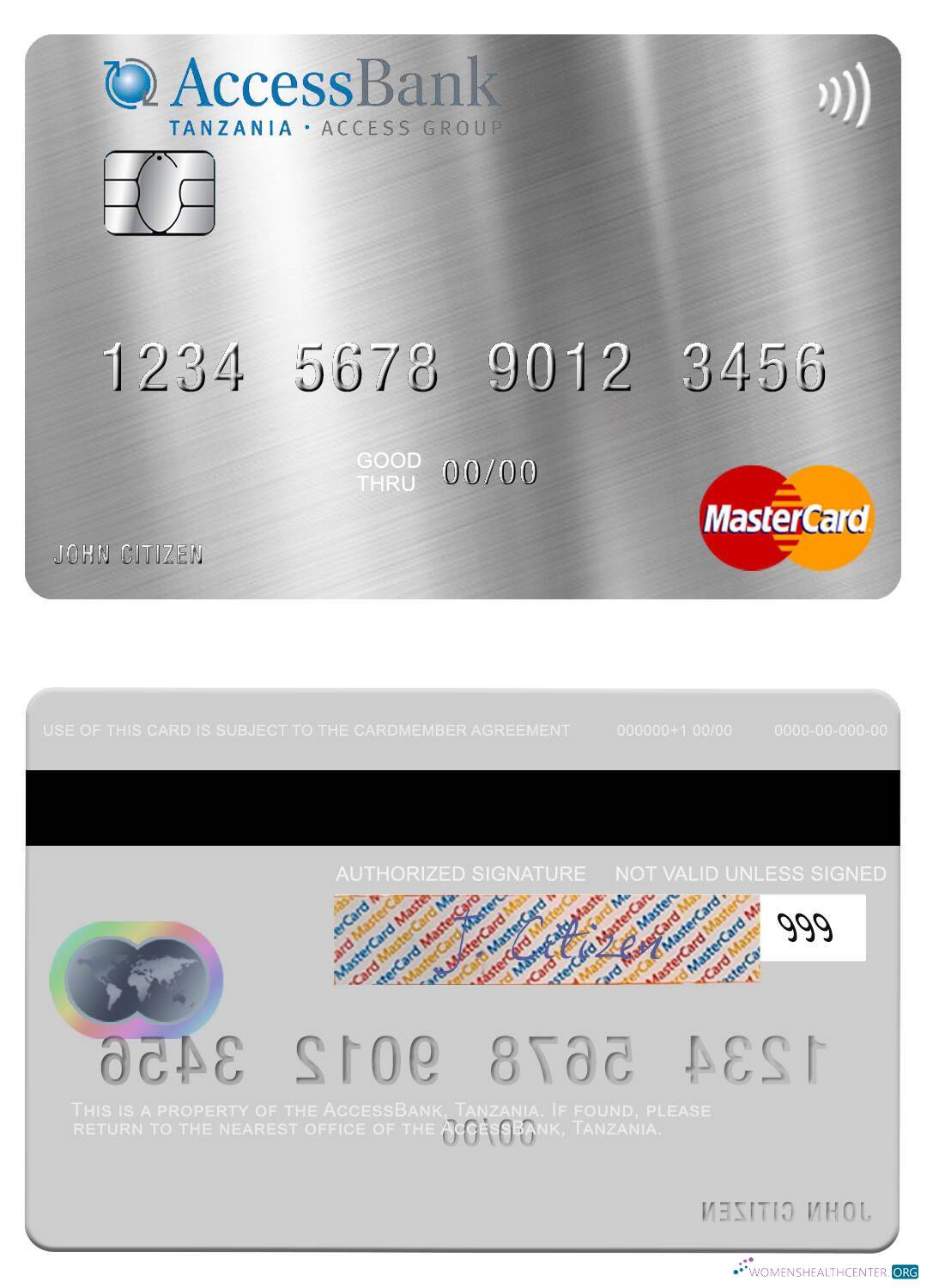 Premium Herunterladen Tansania AccessBank Mastercard Photoshop Vorlage