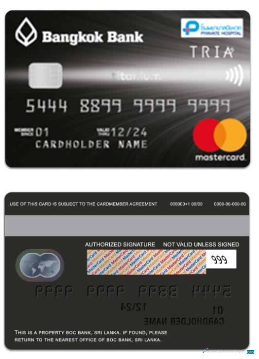 Hochwertige Herunterladen Thailand Bangkok Bank Titanium Mastercard Photoshop Vorlage