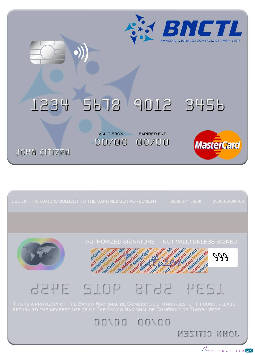 Realistische Herunterladen Timor Leste Banco Nacional de Comércio de Timor Leste Mastercard Photoshop Vorlage
