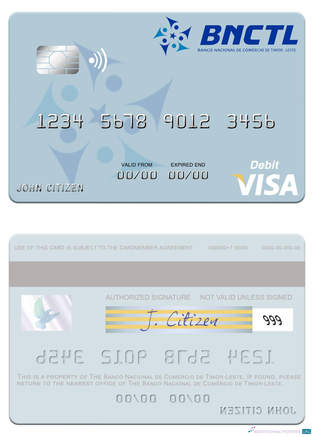 Hochwertige Herunterladen Timor Leste Banco Nacional de Comércio de Timor Leste Visa Debit Karte Photoshop Vorlage