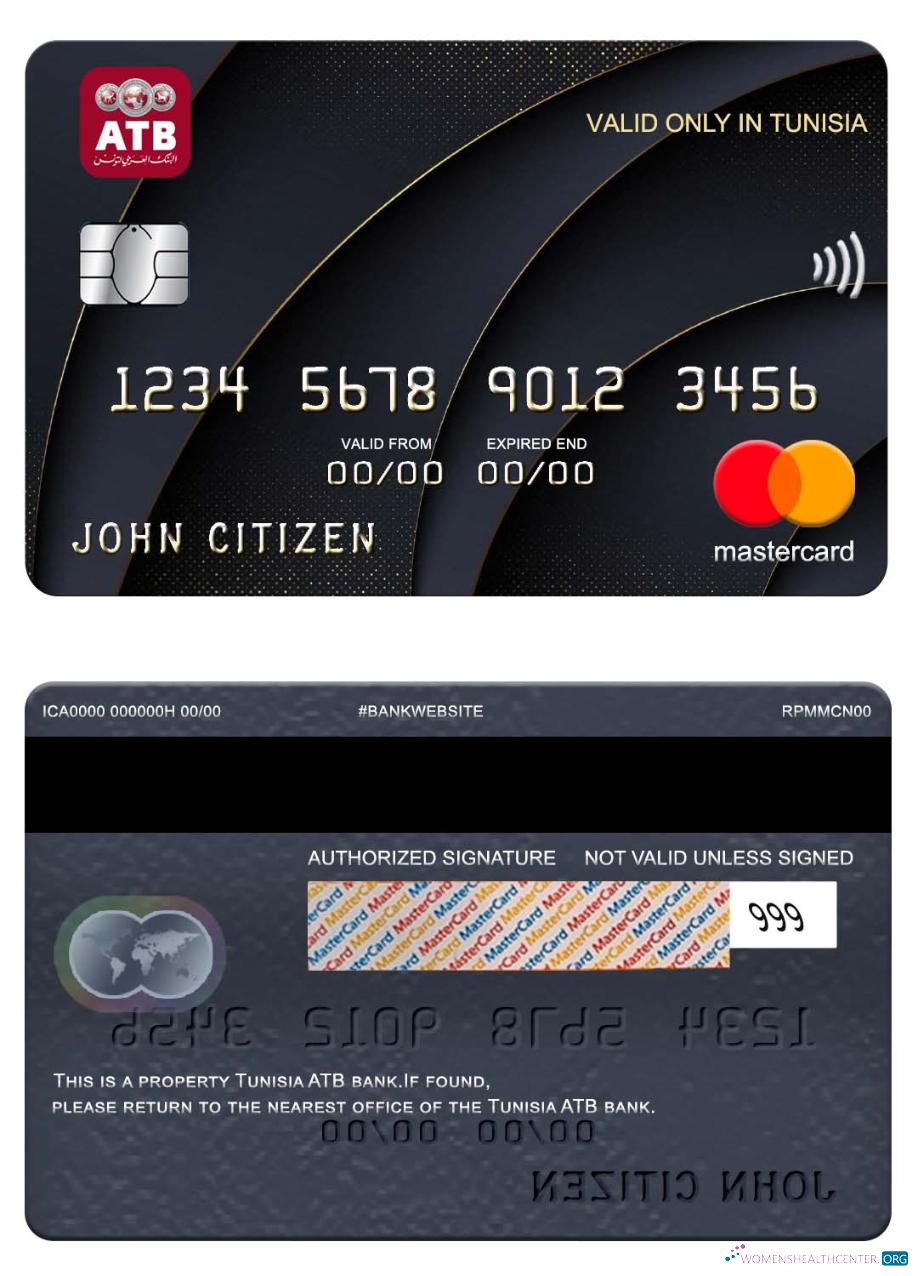 Premium Herunterladen Tunesien ATB Bank Mastercard Photoshop Vorlage