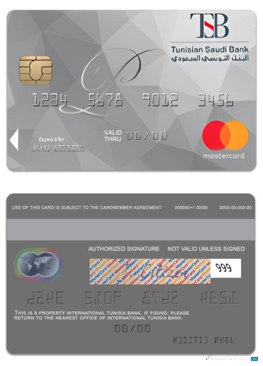 Hochwertige Herunterladen Tunesien International Tunesien Bank National Platin Mastercard Photoshop Vorlage
