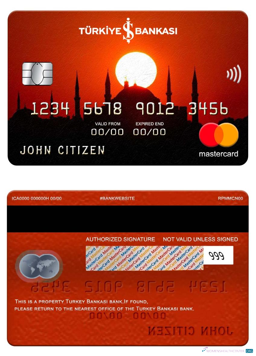 Hochwertige Herunterladen Türkei Bankasi Bank Mastercard Photoshop Vorlage
