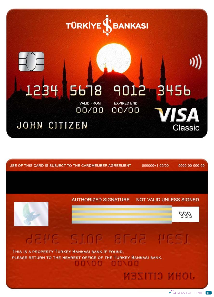 Editierbare Herunterladen Türkei Bankasi Bank Visa Classic Karte Photoshop Vorlage