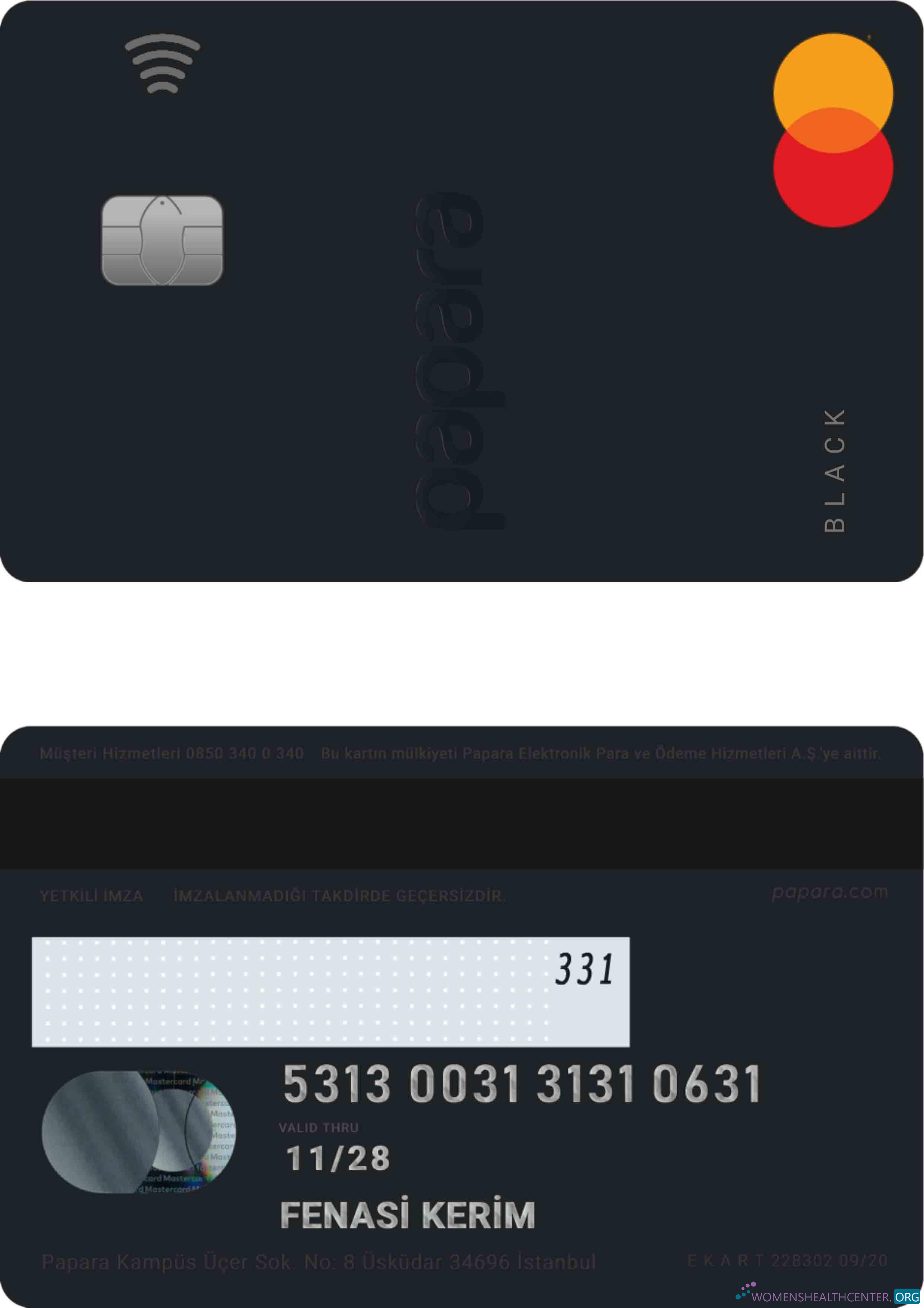 Editierbare Herunterladen Türkei Papara MasterCard Photoshop Vorlage