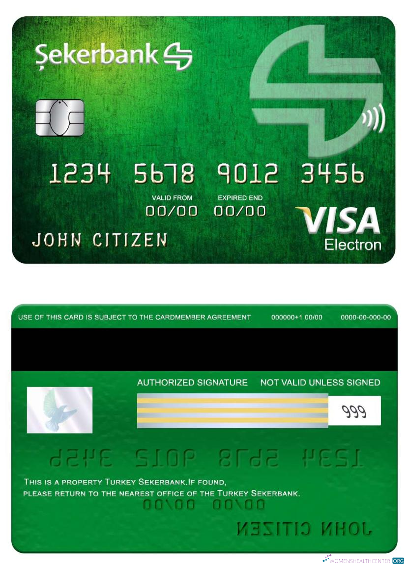 Editierbare Herunterladen Türkei Sekerbank Visa Electron Karte Photoshop Vorlage