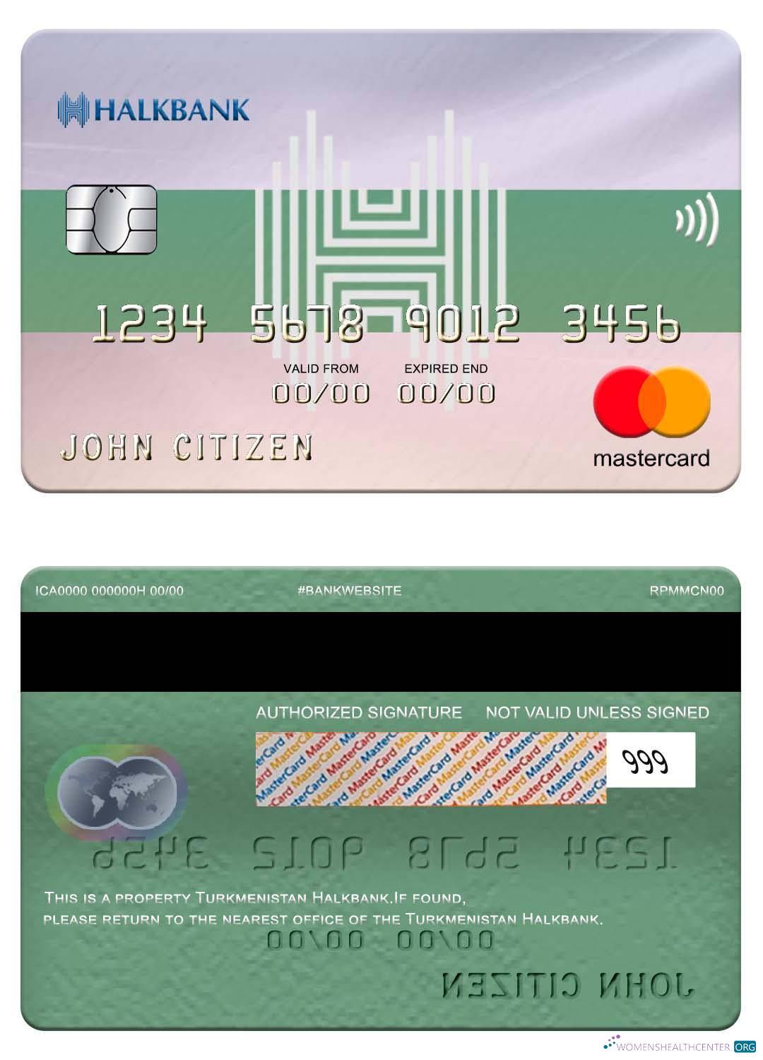 Premium Herunterladen Turkmenistan Halkbank Mastercard Photoshop Vorlage