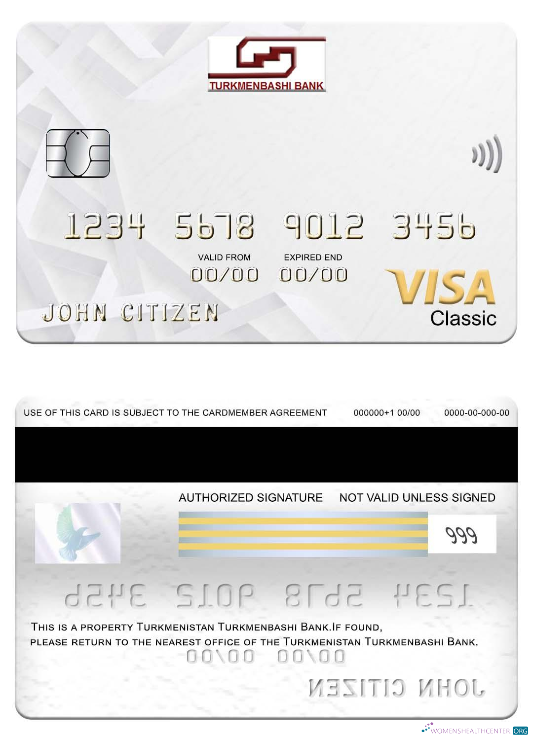Premium Herunterladen Turkmenistan Turkmenbashi Bank Visa Classic Karte Photoshop Vorlage