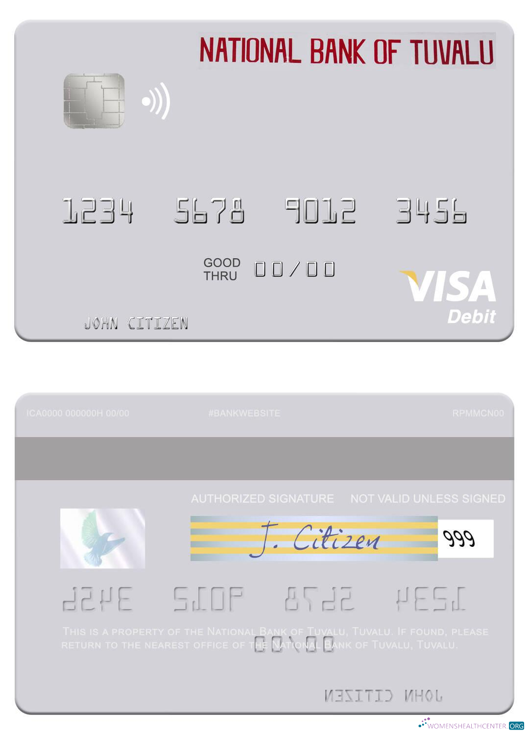 Premium Herunterladen Tuvalu National Bank von Tuvalu Visa Debit Karte Photoshop Vorlage