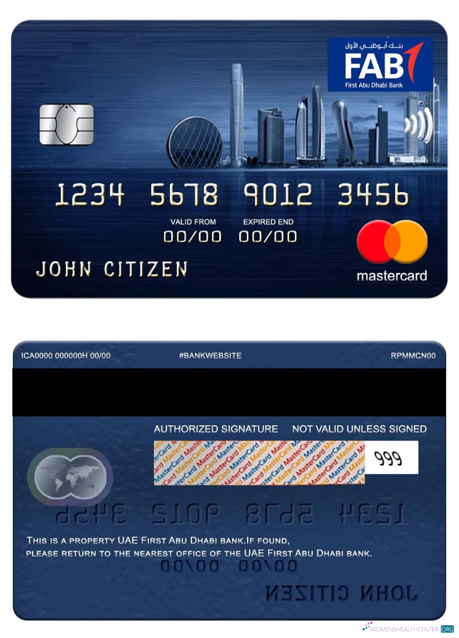 Premium Herunterladen UAE Erste Abu Dhabi Bank Mastercard Photoshop Vorlage