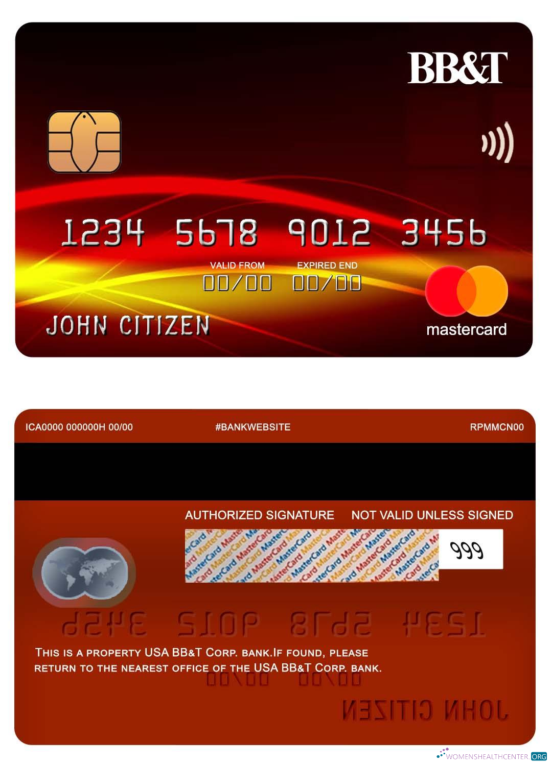 Premium Herunterladen USA BB&T Corp. Bank Mastercard Photoshop Vorlage