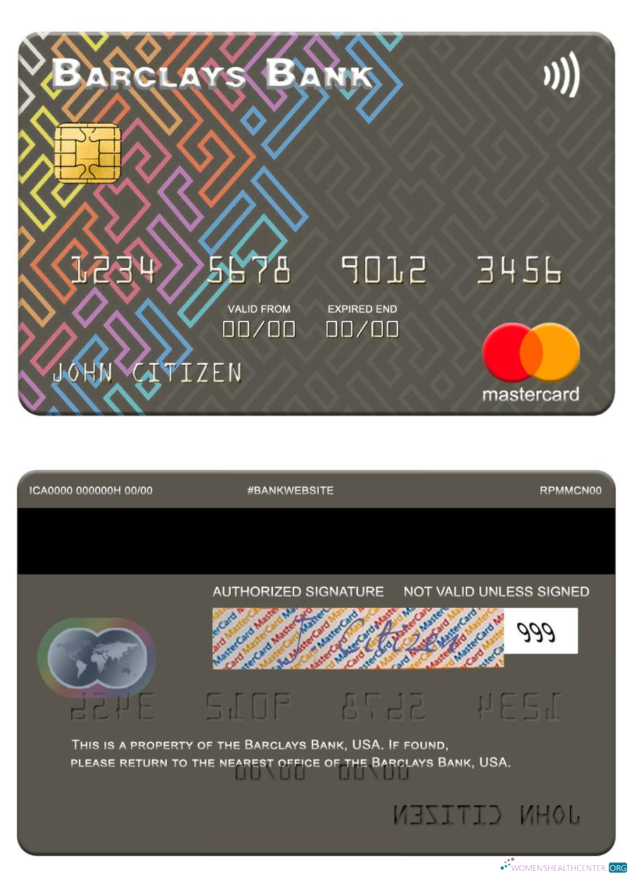 Premium Herunterladen USA Barclays Bank Mastercard Photoshop Vorlage