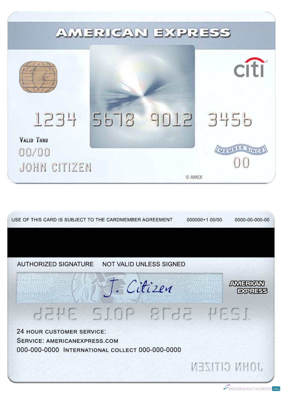 Professionelle Herunterladen USA Citibank Amex Everyday® Kredit Karte Photoshop Vorlage