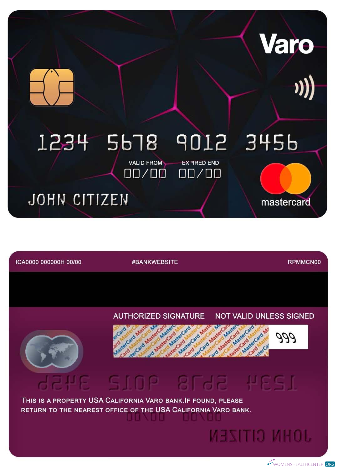 Premium Herunterladen USA California Varo Bank Mastercard Photoshop Vorlage