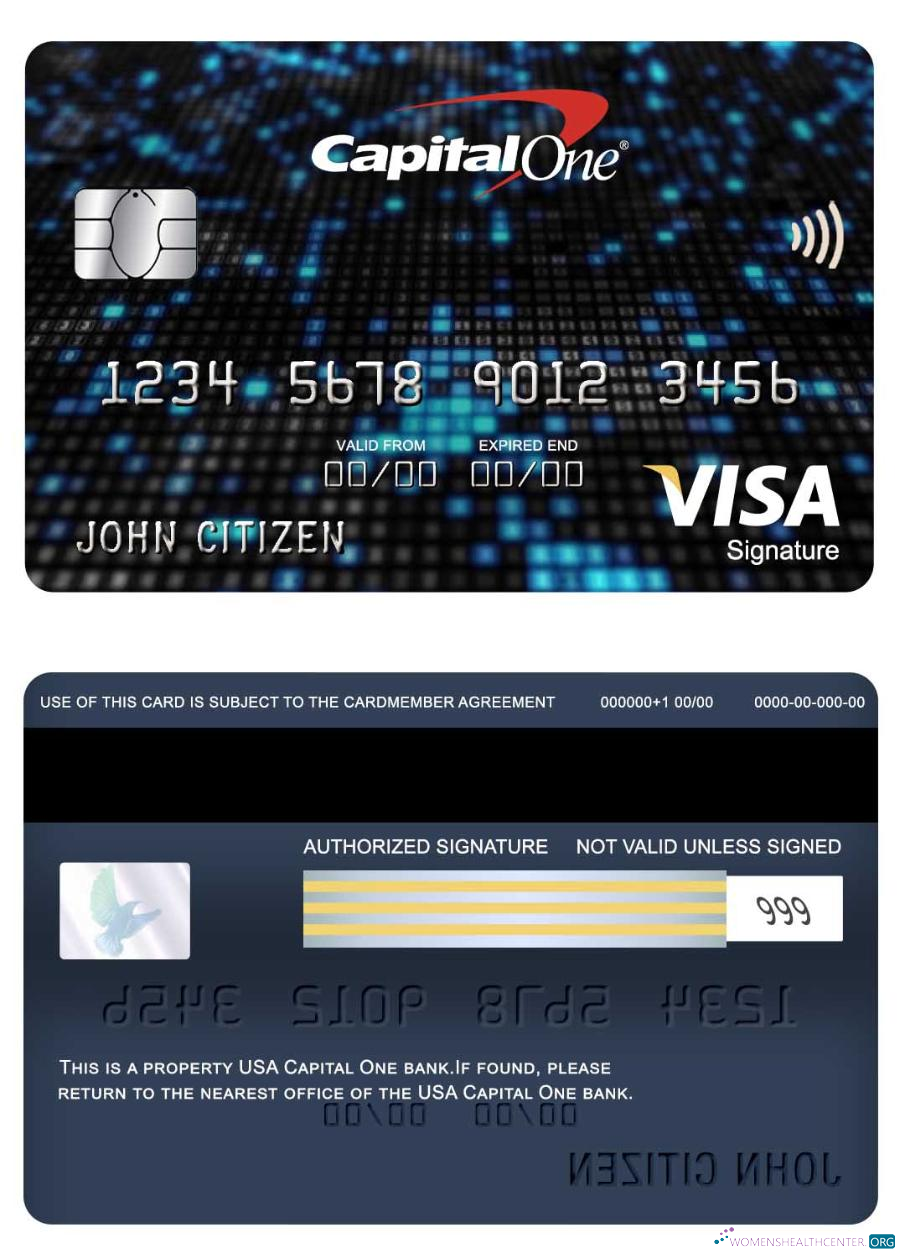 Hochwertige Herunterladen USA Hauptstadt One Bank Visa Signature Karte Photoshop Vorlage