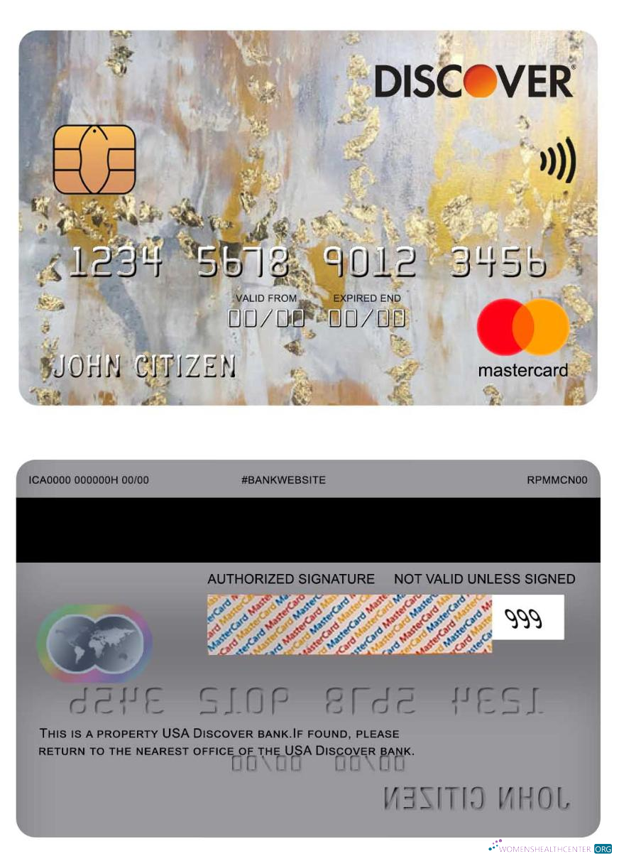 Realistische Herunterladen USA Discover Bank Mastercard Photoshop Vorlage