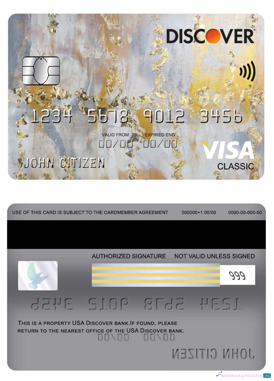 Premium Herunterladen USA Discover Bank Visa Classic Karte Photoshop Vorlage