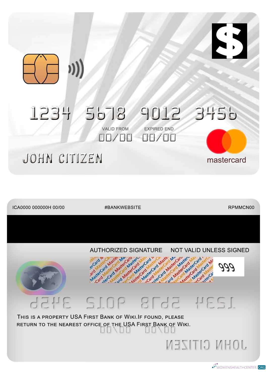 Professionelle Herunterladen USA Erste Bank von Wiki Mastercard Photoshop Vorlage