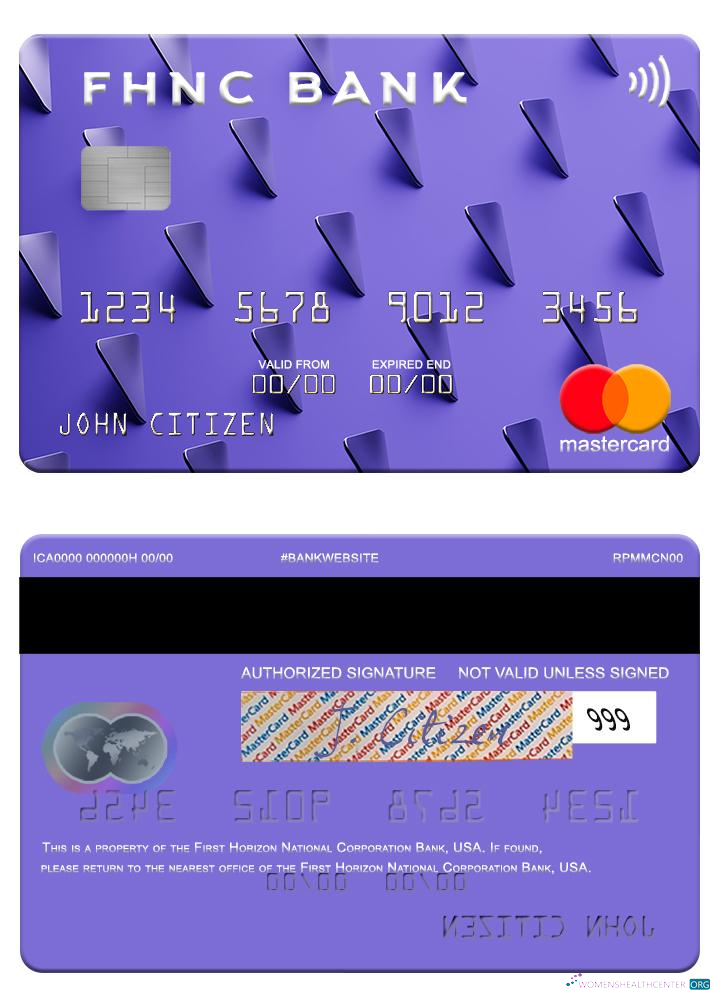 Professionelle Herunterladen USA Erste Horizon National Konzern Bank Mastercard Photoshop Vorlage