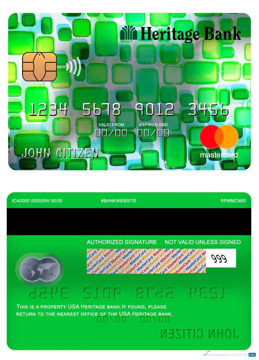 Editierbare Herunterladen USA Heritage Bank Mastercard Photoshop Vorlage