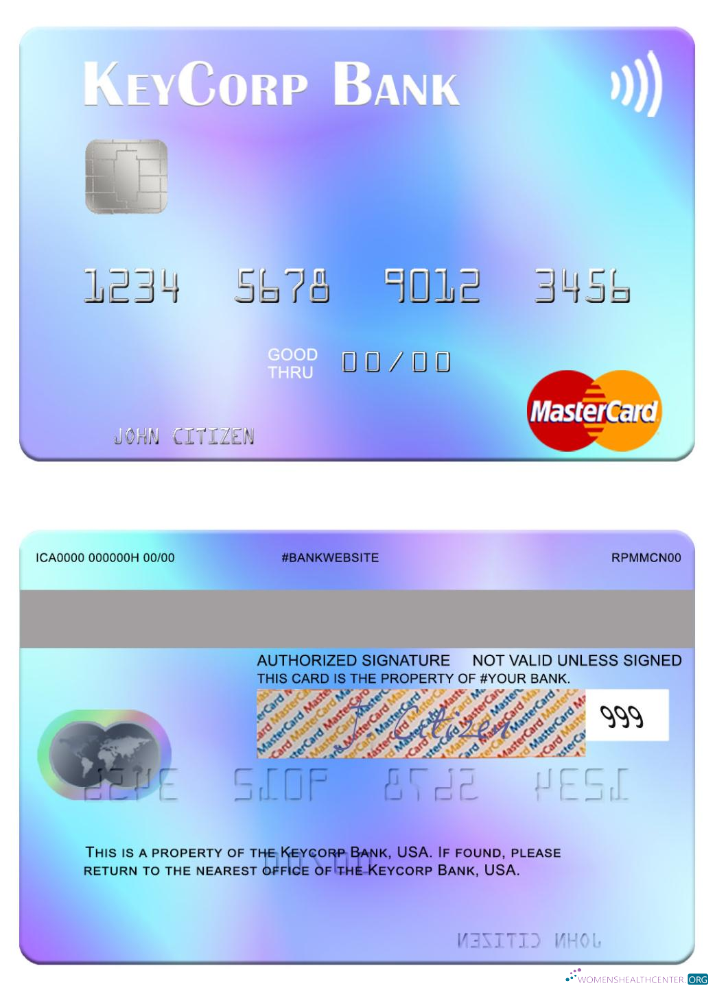 Premium Herunterladen USA KeyCorp Bank Mastercard Photoshop Vorlage