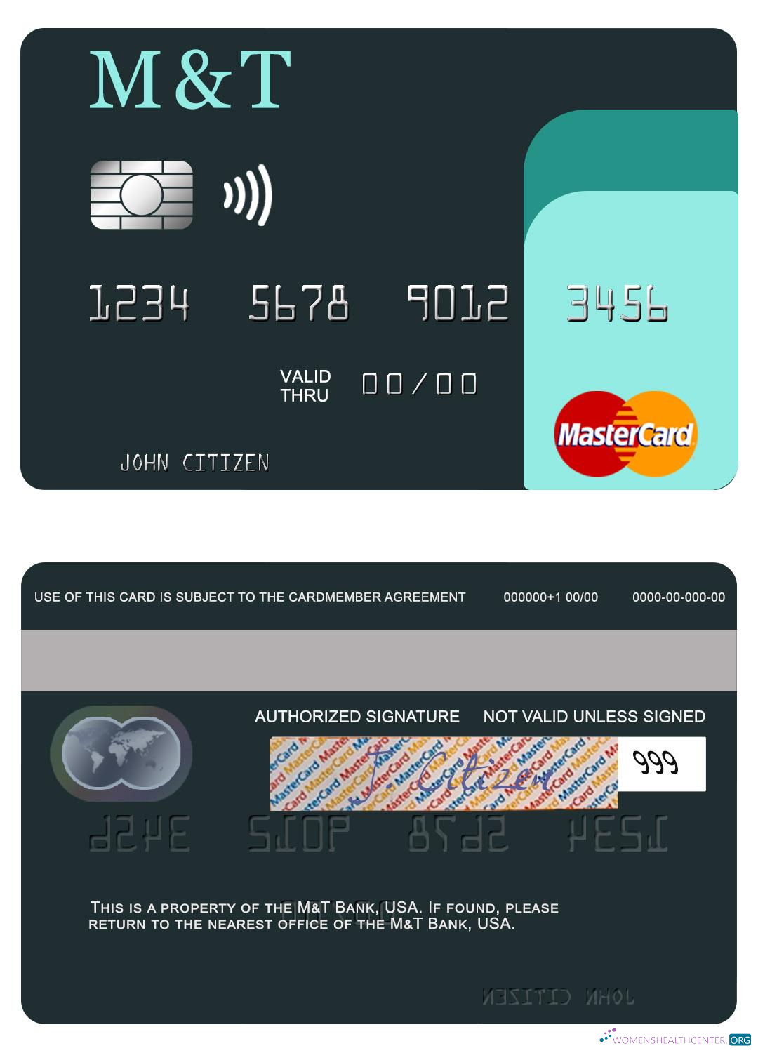 Hochwertige Herunterladen USA M&T Bank Mastercard Photoshop Vorlage