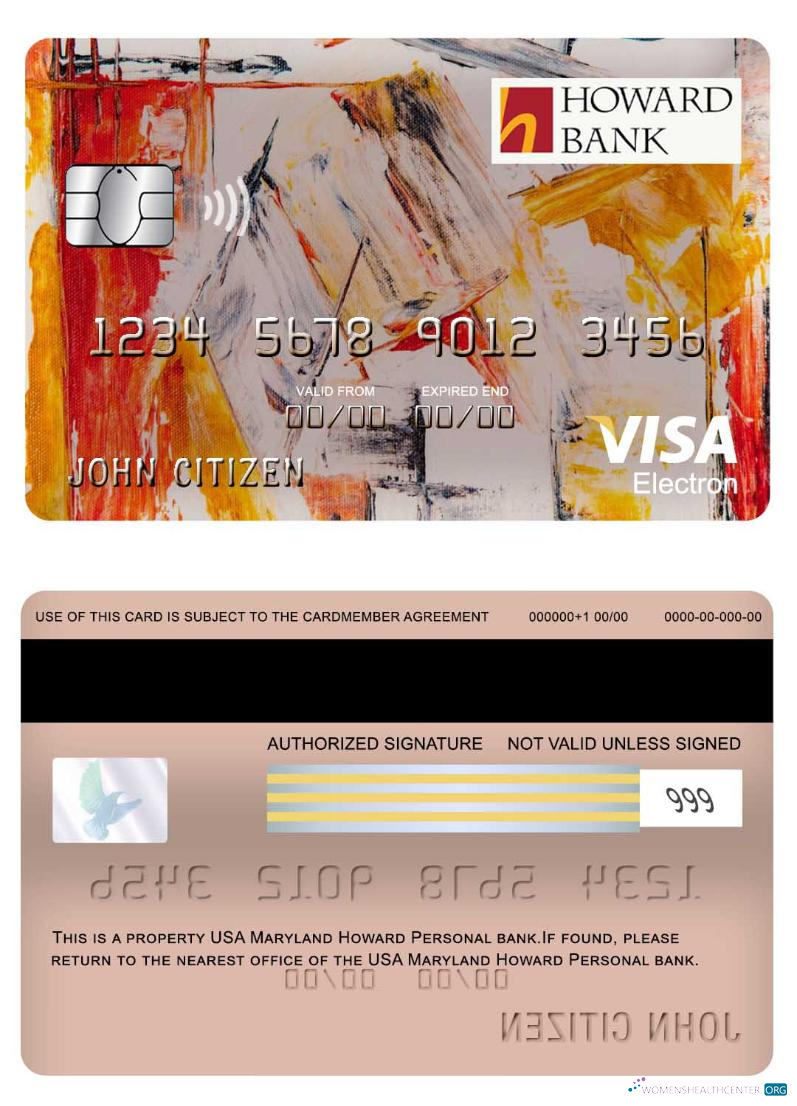 Premium Herunterladen USA Maryland Howard Personal Bank Visa Electron Karte Photoshop Vorlage