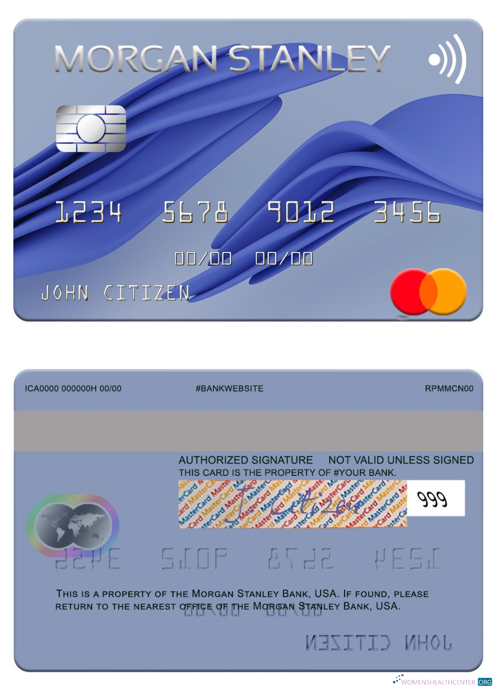 Professionelle Herunterladen USA Morgan Stanley Bank Mastercard Photoshop Vorlage
