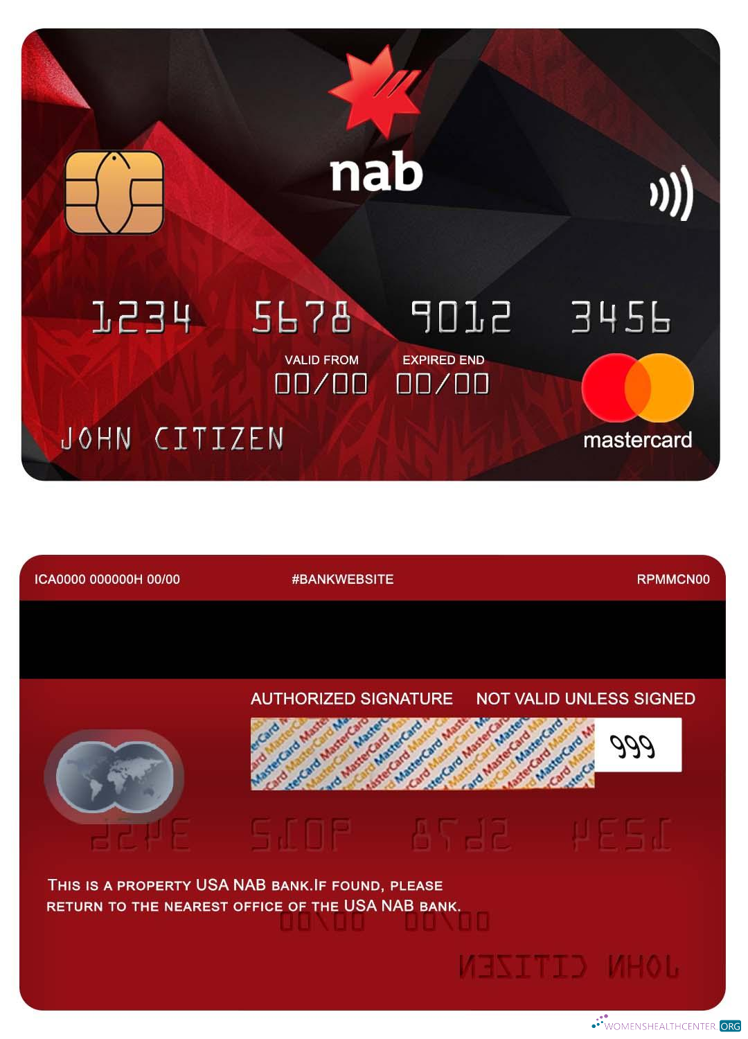 Premium Herunterladen USA NAB Bank Mastercard Photoshop Vorlage