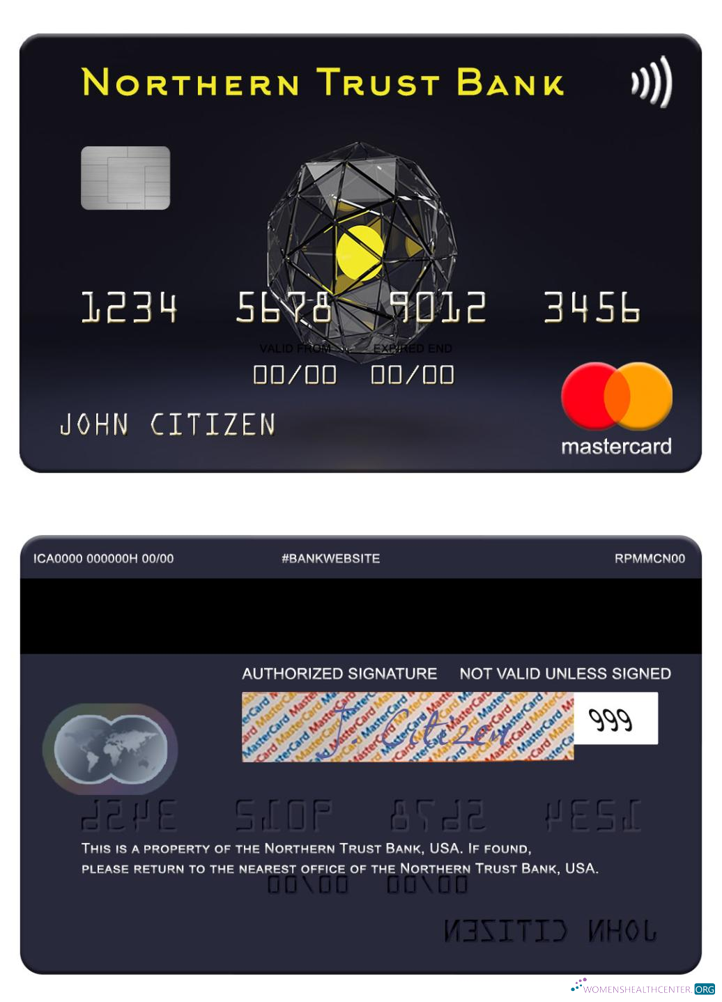 Premium Herunterladen USA Northern Trust Bank Mastercard Photoshop Vorlage
